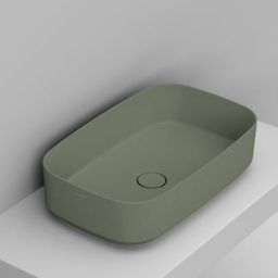 Ceramica Dolomite Noemi umywalka 62x38 cm prostokątna nablatowa zielona matowa D311075