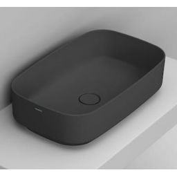 Ceramica Dolomite umywalka 62x38 cm prostokątna nablatowa czarna matowa D311081