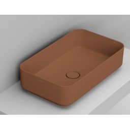 Ceramica Dolomite Noemi umywalka 60x36 cm prostokątna nablatowa brąz matowy D311161