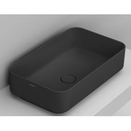 Ceramica Dolomite Noemi umywalka 60x36 cm prostokątna nablatowa czarna matowa D311181