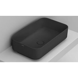 Ceramica Dolomite Noemi umywalka 64x38,5 cm prostokątna nablatowa czarna matowa D311281