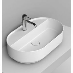 Ceramica Dolomite Noemi umywalka 65x40 cm owalna nablatowa biała matowa D312041