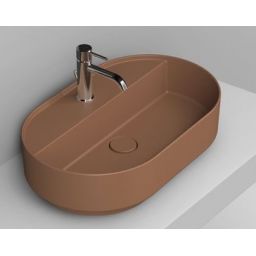Ceramica Dolomite Noemi umywalka 65x40 cm owalna nablatowa brązowa matowa D312061