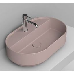 Ceramica Dolomite Noemi umywalka 65x40 cm owalna nablatowa różowa matowa D312065