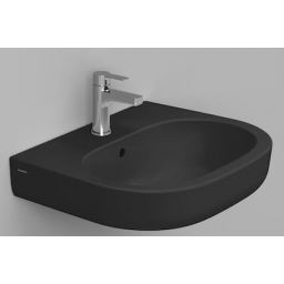 Ceramica Dolomite umywalka 60x48 cm owalna ścienna czarna matowa D461281