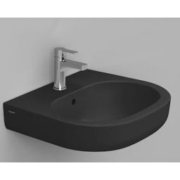 Ceramica Dolomite Mirto umywalka 55x48 cm owalna ścienna czarna matowa D461381