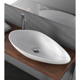 CeraStyle Olive umywalka 75 cm nablatowa asymetryczna biała 071300