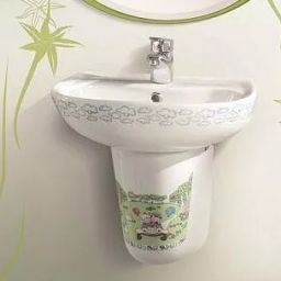 CeraStyle Happy umywalka 45x35 cm ścienna biała w dziecięce wzory 003100-u61