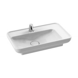 CeraStyle Lal umywalka 70x41,5 cm nablatowa / wpuszczana prostokątna biała 072300-u