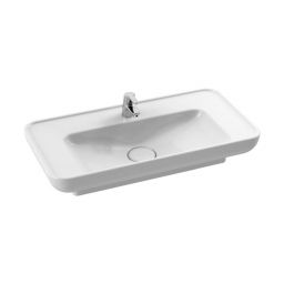 CeraStyle Lal umywalka 80x42 cm nablatowa / wpuszczana prostokątna biała 072400-u