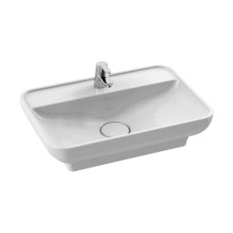 CeraStyle Lal umywalka 60x42 cm nablatowa / wpuszczana prostokątna biała 072700-u