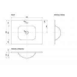 Defra Puro umywalka 61x46 cm prostokątna meblowa biała 3072