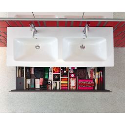 Duravit Me by Starck umywalka 130x49 cm meblowa podwójna prostokątna biała 2336130000