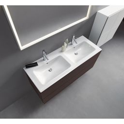 Duravit Me by Starck umywalka 130x49 cm meblowa podwójna prostokątna biała 2336130000