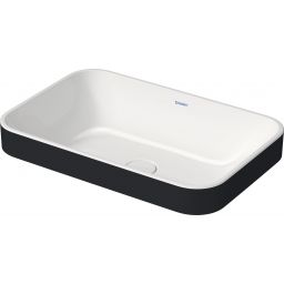 Duravit Happy D.2 umywalka 60x40 cm prostokątna nablatowa biała-dwukolorowa-antracyt 2359606100