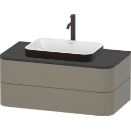 Duravit Happy D.2 umywalka 60x40 cm prostokątna nablatowa biała-dwukolorowa-antracyt 2359606100