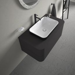 Duravit Happy D.2 umywalka 60x40 cm prostokątna nablatowa biała-dwukolorowa-antracyt 2359606100