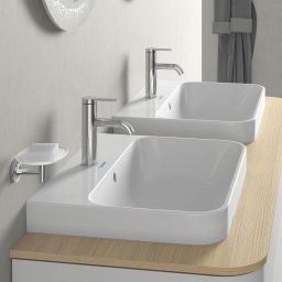 Duravit Happy D.2 Plus umywalka 60x46 cm nablatowa szlifowana półokrągła biała 2360600000