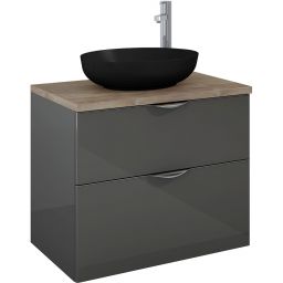 Elita Rika umywalka 53x39,5 cm owalna nablatowa black matt RE040520087160