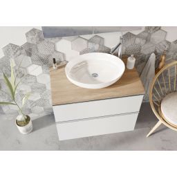 Elita Rika umywalka 52x39,5 cm owalna nablatowa biała RE040520088060