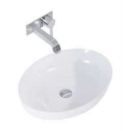 Elita Rika umywalka 52x39,5 cm owalna nablatowa biała RE040520088060