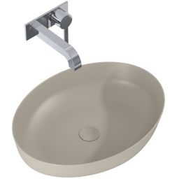 Elita Rika umywalka 52x39,5 cm owalna nablatowa fume matt RE040520087020
