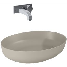 Elita Rika umywalka 52x39,5 cm owalna nablatowa fume matt RE040520087020