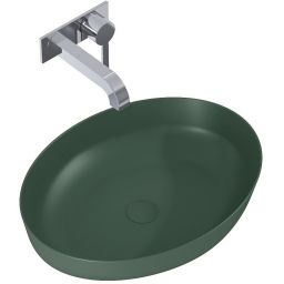 Elita Rika umywalka 52x39,5 cm owalna nablatowa forest green matt RE040520087010