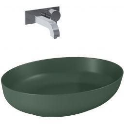 Elita Rika umywalka 52x39,5 cm owalna nablatowa forest green matt RE040520087010