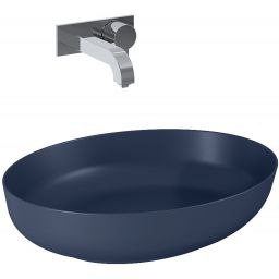 Elita Rika umywalka 52x39,5 cm owalna nablatowa navy blue matt RE040520087030