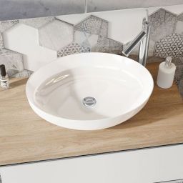 Elita Rika umywalka 52x39,5 cm owalna nablatowa biała RE040520088060