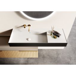 Elita Level umywalka 100,5x45,5 cm prostokątna ścienna lewa biała/czarny mat RE041461226030