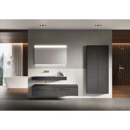 Elita Level umywalka 120,5x45,5 cm prostokątna ścienna lewa white/antracit matt RE041461236180