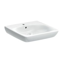 Geberit Selnova Comfort umywalka 65,5x55 cm prostokątna ścienna dla niepełnosprawnych biała 500.188.01.7
