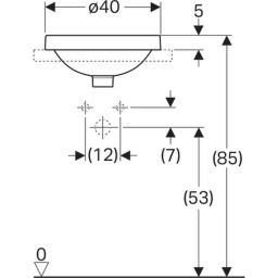 Geberit Variform umywalka 40 cm wpuszczana okrągła biała 500.702.01.2