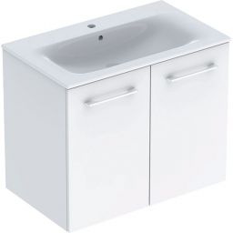 Geberit Selnova Square Slim umywalka z szafką 80 cm zestaw meblowy biały 501.256.00.1
