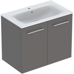 Geberit Selnova Square Slim umywalka z szafką 80 cm zestaw meblowy lava mat 501.257.00.1