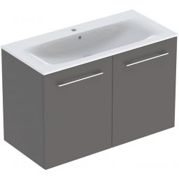 Geberit Selnova Square Slim umywalka z szafką 100 cm zestaw meblowy lava mat 501.261.00.1