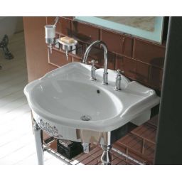 Globo Paestum umywalka 71x57 cm półokrągła ścienna-wpuszczana biała PA006.BI