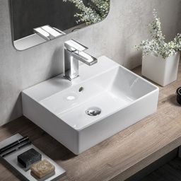 GSI Kube X umywalka 45x35 cm prostokątna ścienna-nablatowa biała 9485111