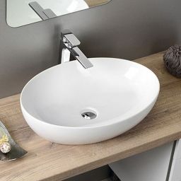 GSI Pura umywalka 60x42 nablatowa owalna ExtraGlaze biała 884211