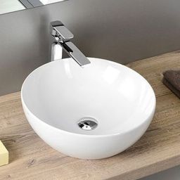 GSI Pura umywalka 42 cm nablatowa okrągła ExtraGlaze biały połysk 885111