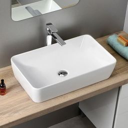 GSI Sand umywalka 60x38 cm nablatowa prostokątna ExtraGlaze biała 903611