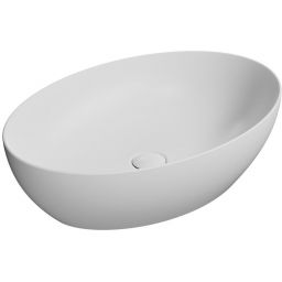 GSI Pura umywalka 60x42 cm nablatowa owalna biały mat 884209