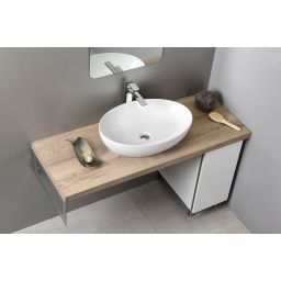 GSI Pura umywalka 60x42 nablatowa owalna ExtraGlaze biała 884211