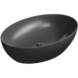 GSI Pura umywalka 60x42 cm nablatowa owalna czarny mat 884226