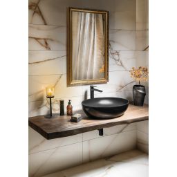 GSI Pura umywalka 60x42 cm nablatowa owalna czarny mat 884226