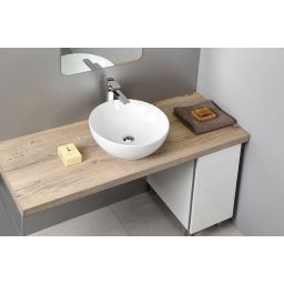 GSI Pura umywalka 42 cm nablatowa okrągła ExtraGlaze biały połysk 885111