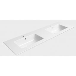 GSI Pura umywalka 142x46 cm prostokątna wpuszczana-podwójna biała 8889111