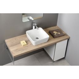 GSI Sand umywalka 38 cm nablatowa kwadratowa ExtraGlaze biała 903811